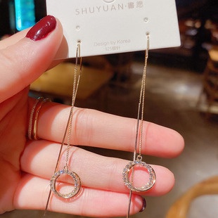 Anting Tusuk Vintage Gaya Korea Bentuk Kotak Hias Batu Permata Putih Untuk Wanita