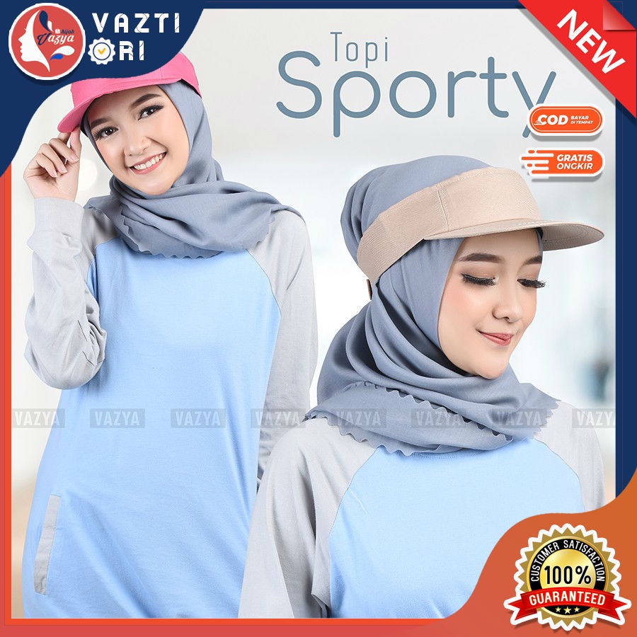 Topi Olahraga Wanita Hijab Sport By Vazya Hijab Fashion Muslim Murah (BISA COD)
