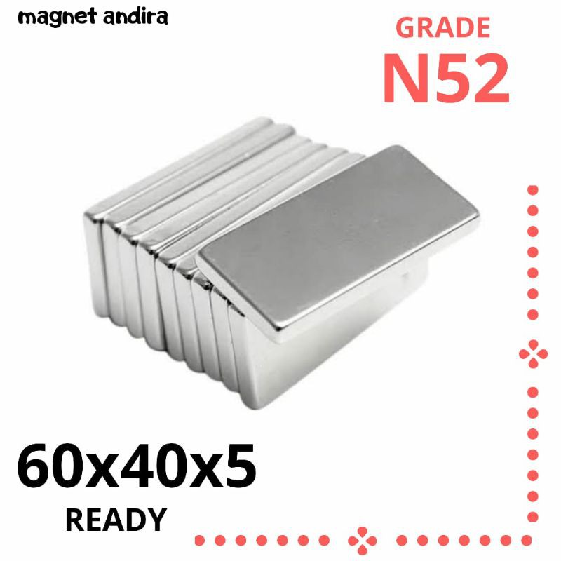 magnet neodymium 60x40x5mm