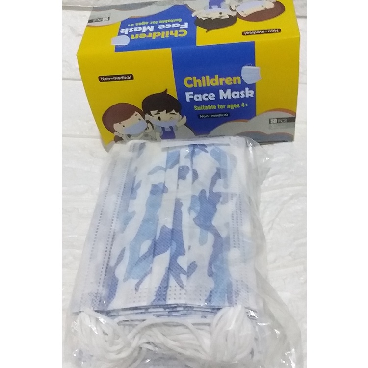 masker motif anak 3ply murah isi 50