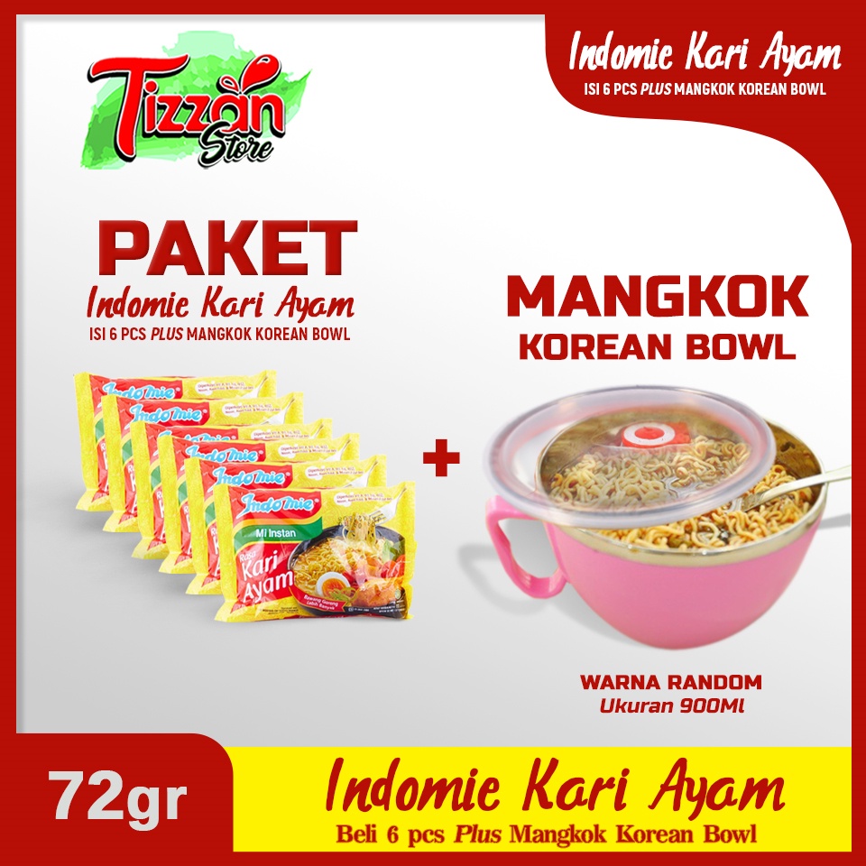 

Paket Indomie Kari Ayam 6 Pcs Bonus Mangkok Korean Bowl Premium 900 Ml