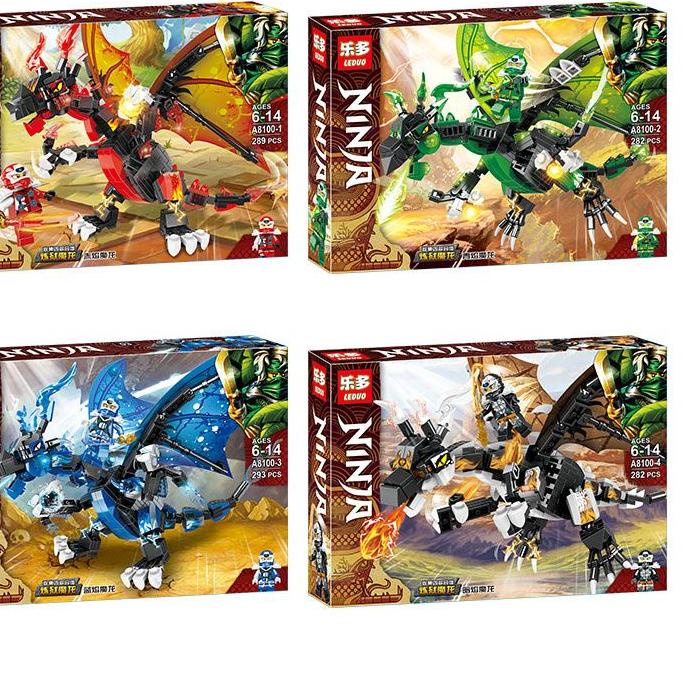 Import Terbaik Mainan Anak Action Figure Lego Ninjago Naga Dragon Besar + Figure Ninja Superhero Bri