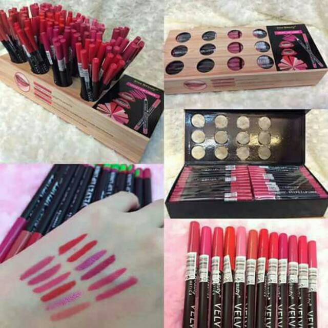 LIP LINER KISS BEAUTY VELVET 12 WARNA