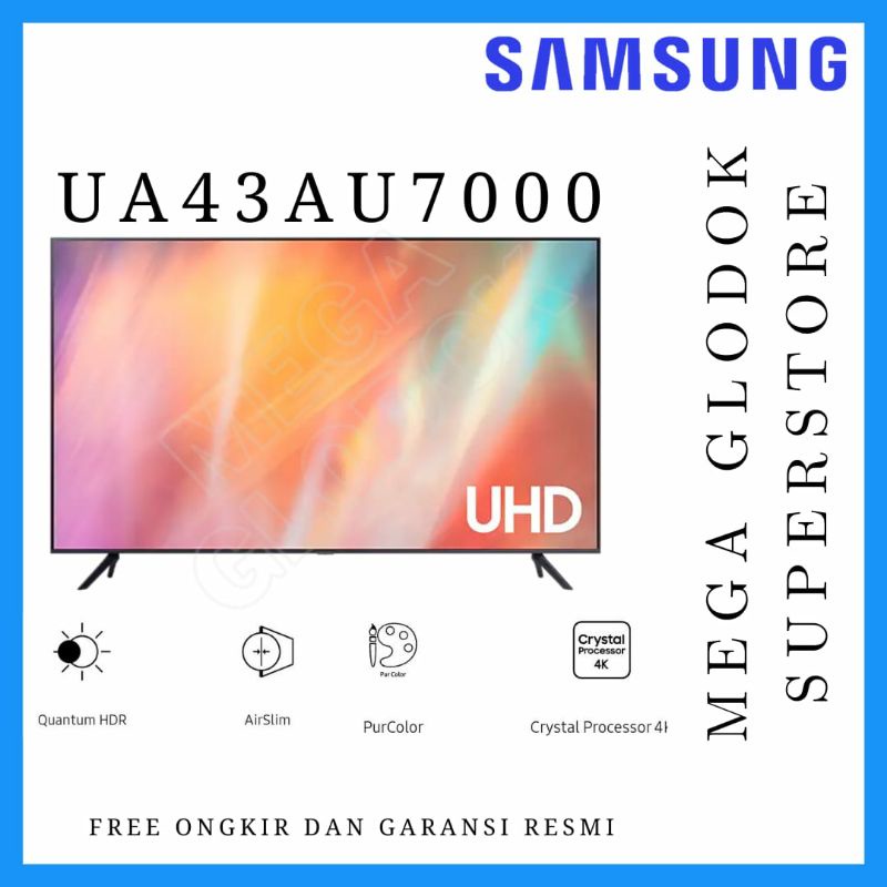 SAMSUNG 43AU7000 4K UHD SMART TV 43INC UA43AU7000KXXD