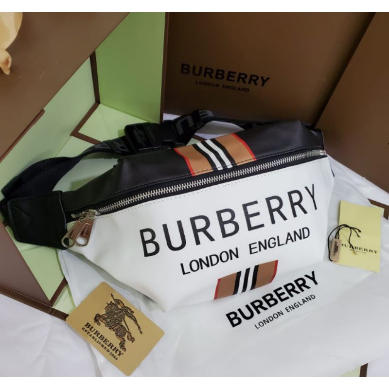 Waistbag BURBERRY Logo Sonny Icon Stripe Bumbag Kualitas Super Premium