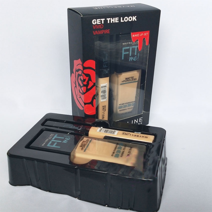 Promosi Paket Kosmetik Maybelline Lengkap 8 in1 - Paket Make UP Maybelline Murah/Bedak Hitam - Fit Me Foundation+Conseler -  - Maskara Hitam - Lipcream Barcode - Lipstick - Eyeliner 24H - PA 2in1 - Eyeshadow Small - Free Tas cosmetik