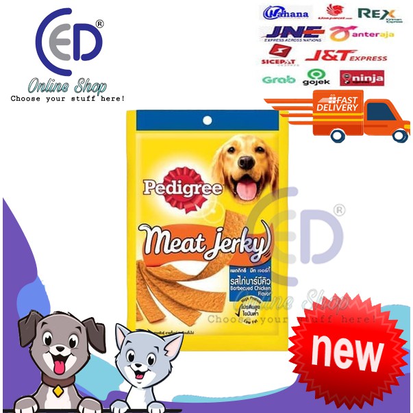 MAKANAN ANJING PEDIGREE MEAT JERKY STRAP CHICKEN BBQ 80GR