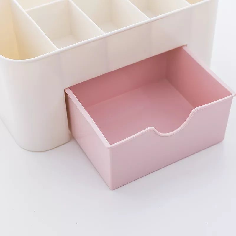 Rak Meja Susun Laci Penyimpanan Meja Kosmetik Make Up Pink Cantik Lucu