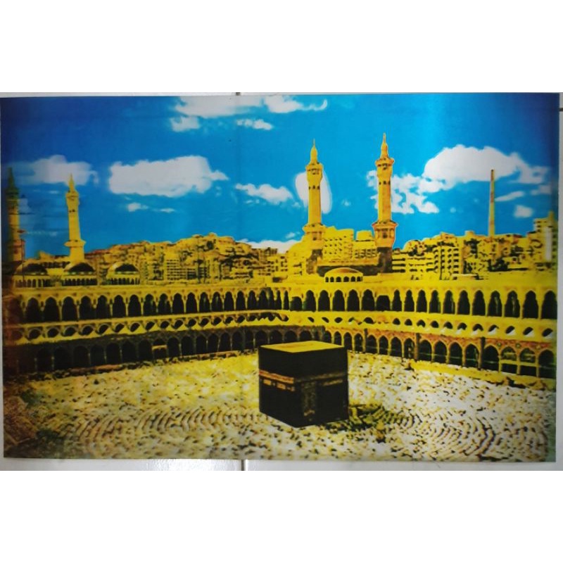 Poster 3D Kabah Madinah/Hiasan Dinding Islami Kabah / Wall Decor / Poster Dinding 3 Dinensi Mekah
