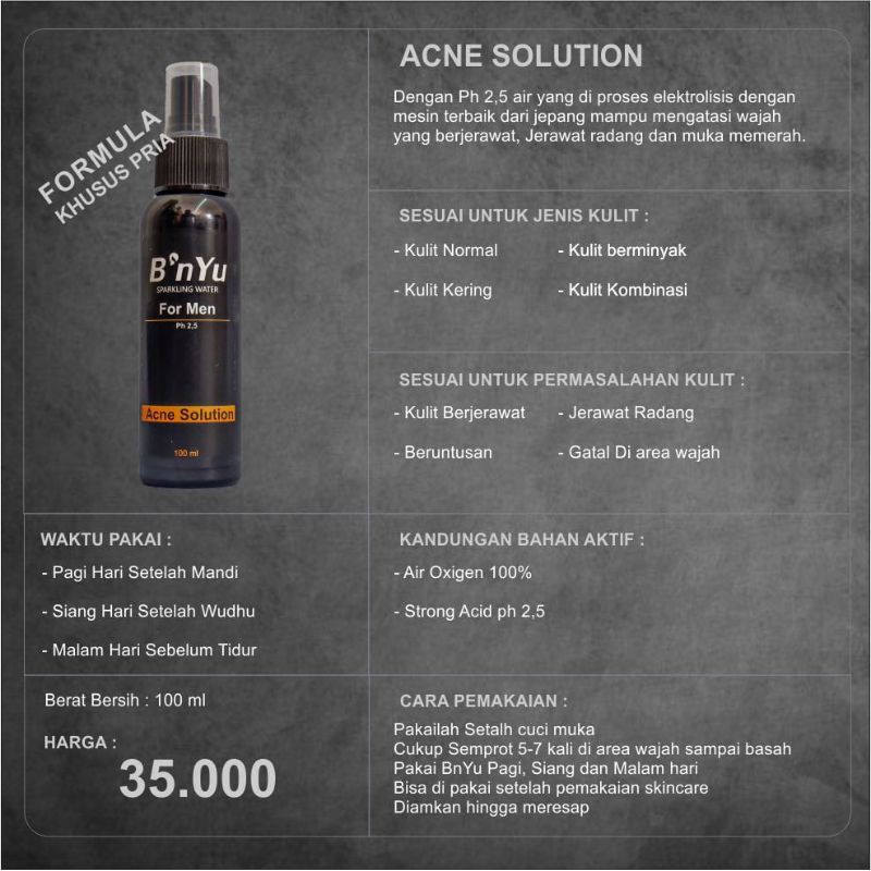 BNYU SPARKLING ACNE SOLUTION FOR MEN