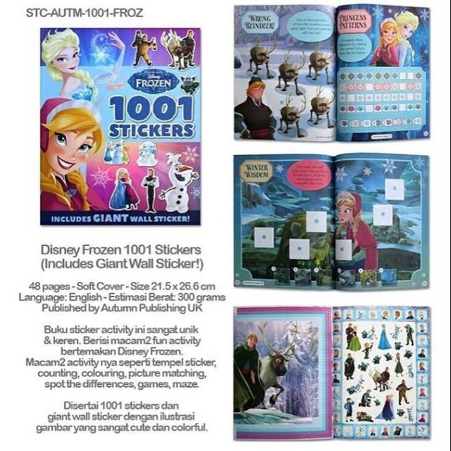 

Disney frozen 1001 stickers plus giant wall stickers. Buku stiker frozen
