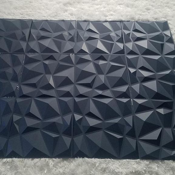 ❋ decor.nation® WALLPAPER DINDING WALL PANEL 3D PVC BLACK GOLD 50X50CM ✲