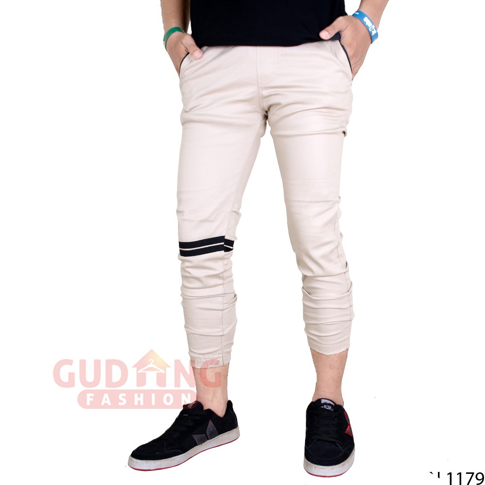 Celana Panjang Jogger Pants Strip Pria - CLN 1179