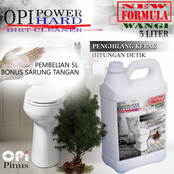 Pembersih Kerak Toilet 5 Liter Wangi Pinus dll Bonus Sarung TanganFormula Baru pilihan wangi Produk OPI baru by Ovelly shop sudah ada izin edar resmi by Oke sabun suplayer