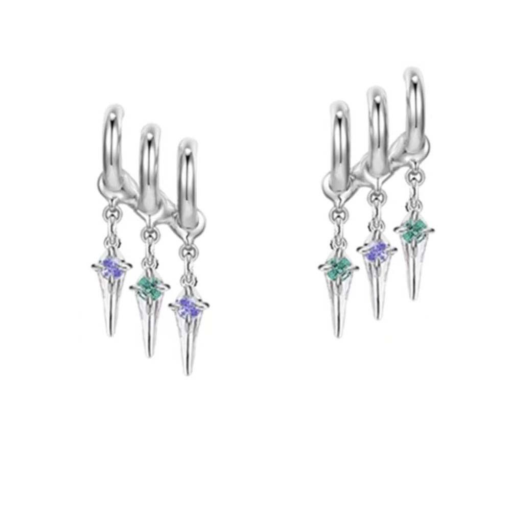 Mxbeauty Anting Zirkon Charms Retro Punk Desain Geometris Anting Menjuntai Vintage