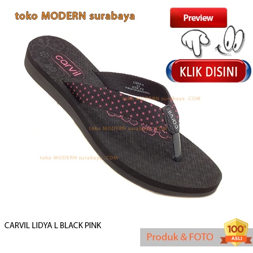 CARVIL LIDYA L BLACK PINK sandal wanita casual sandal jepit