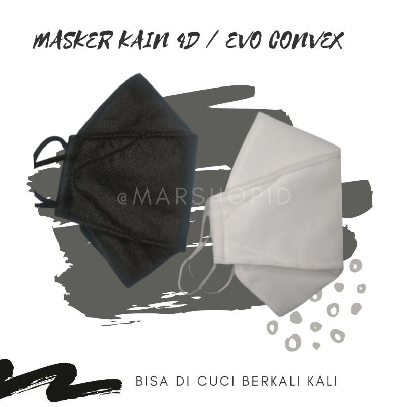 Masker kain evo 4D masker CONVEX kain dapat dicuci / MASKER KAIN / MASKER DUCKBILL KAIN