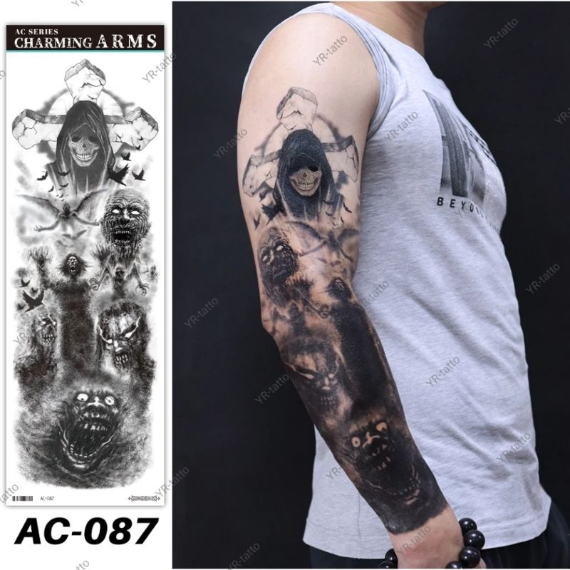 Tatto temporary full tangan full color Model AC