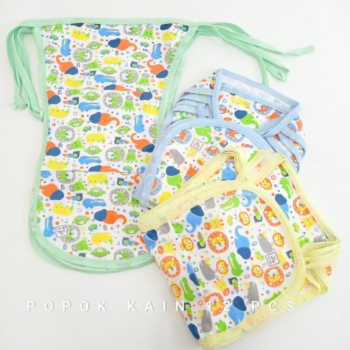 12 Pcs Popok Bayi | Popok Kain Tali Bayi | Popok Murah