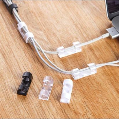

✿ 20 Pcs Penjepit Kabel Klip Bahan Plastik Organiser Kabel Serbaguna - Putih ←