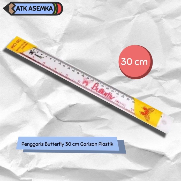 

Penggaris Butterfly 30 cm Garisan Plastik Atk