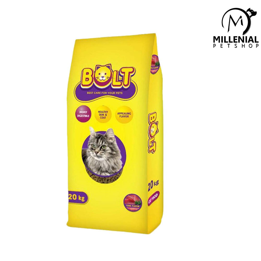 Makanan Kucing Bolt 20kg Cat Food 20 kg untuk kucing dewasa bentuk ikan bentuk donat