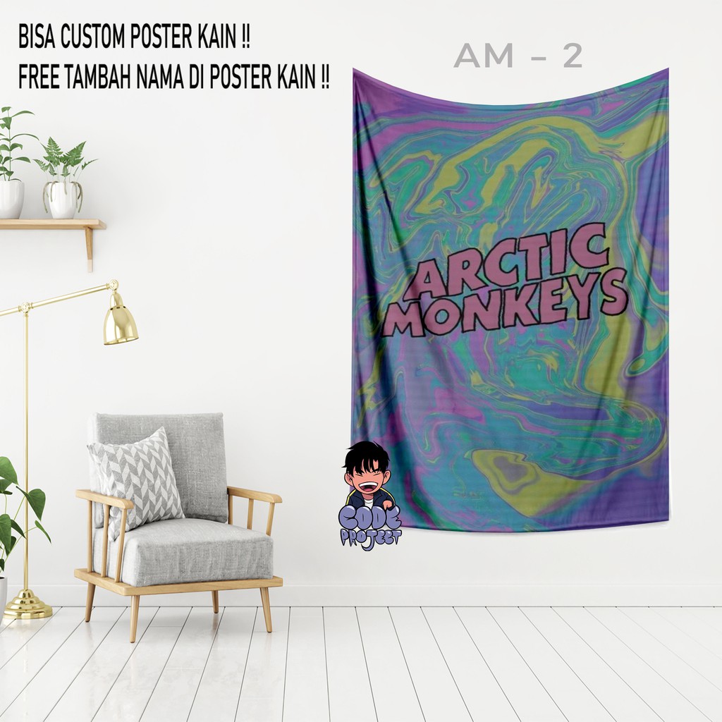 POSTER KAIN ARCTIC MONKEYS - hiasan dinding arctic monkeys - hiasan kamar arctic monkeys - custom po