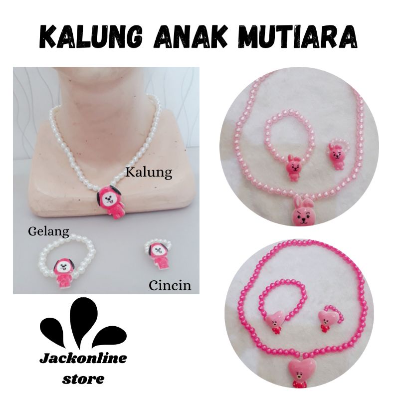 Kalung mutiara anak Aksesoris Anak Kalung Mutiara set 3 pcs