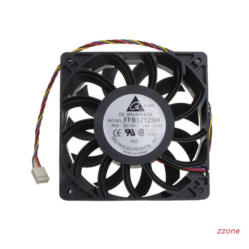 zzz DC Brushless Turbo Fan 4P 4Wire 12V 1.24A 3700rpm Cooler High Speed FFB1212SH