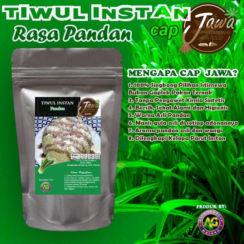 

Tiwul Instan Rasa Pandan Premium