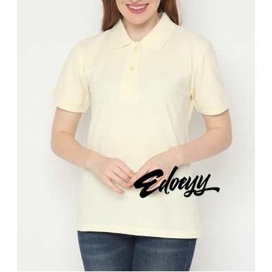 Kaos Polo Cewek Cream / Woman Polo Shirt / Kaos polo Lady / Baju Kerah Wanita / Kaos Berkerah