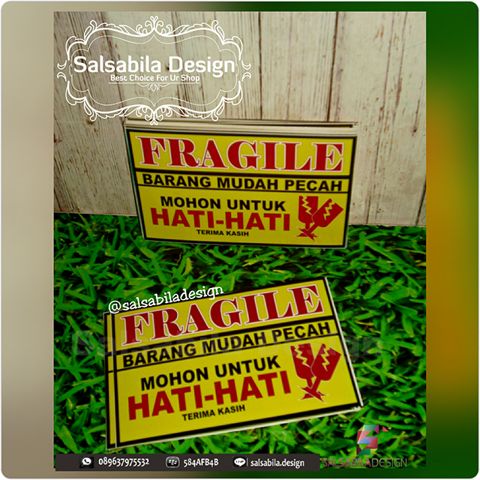

Stiker Fragile tinta anti luntur 10.5x6.7cm