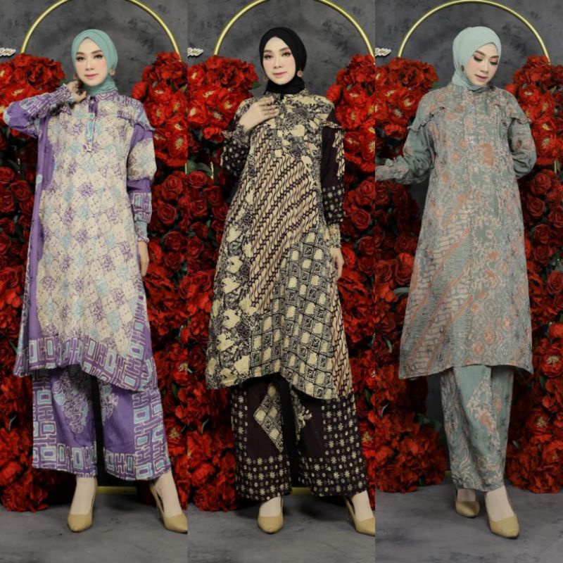 [5100] SETELAN CELANA BABY PREMIUM/SEMI SUTRA // KANCING DEPAN/BUSUI // TANGAN KARET // KODE AKA