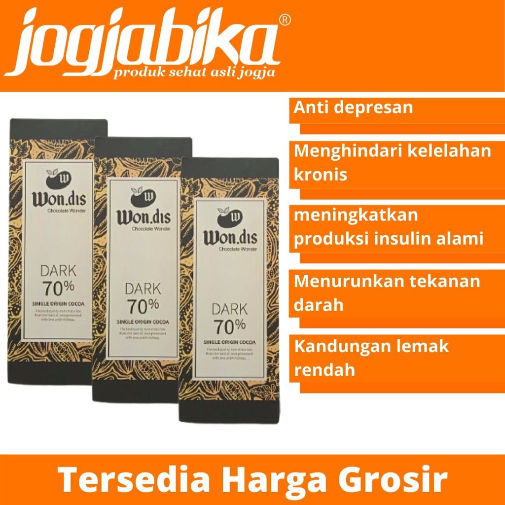 

Cokelat Batang Coklat Couverture Dark Chocolate 70 % Cocoa Wondis Lokal Kulon Progo Jogja 80 g