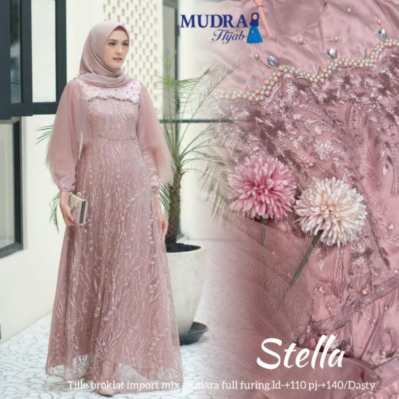 Luna Dress Brukat Tile Stela Maxy Stella Dress Brukat Kombinasi Tile Gamis Kondangan Brukat Wisuda Luna Maxy Jumbo xxl ld 120cm Gamis Broklat Mewah Gaun Pesta Modern Gamis Lebaran Terbaru Gamis Muslimah Cantik Outfit Bridesmaid Gaun Tunangan