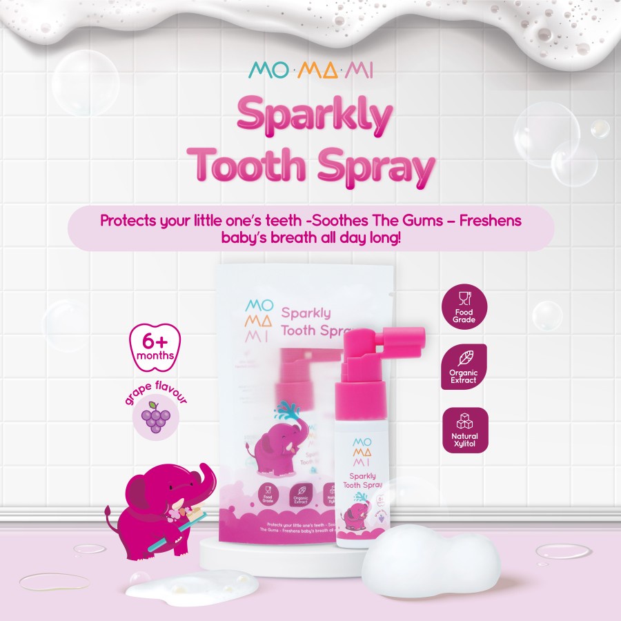 Momami Sparkly Tooth Spray 20ml - Semprotan Perawatan Gigi Anak