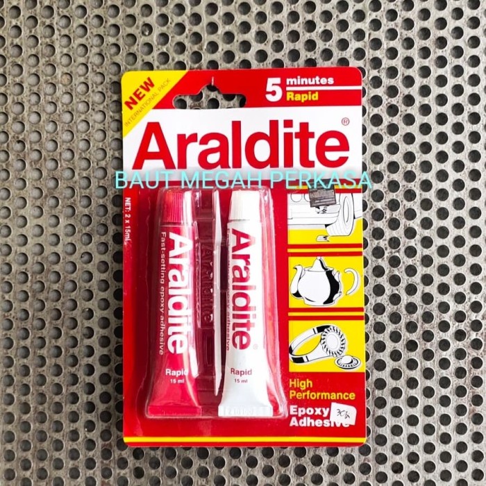 Lem EPOXY Araldite Merah 5 MENIT 30ML 30 ML 15 ml X 2 ADHESHIVE 5MENIT