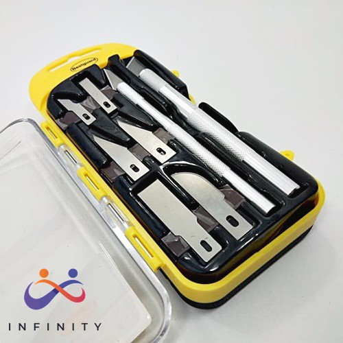 BESTGUARD HOBBY KNIFE SET PISAU UKIR PAHAT CUTTER SET 8 PROHEXl CMARTT KUALITAS TERBAIK INF