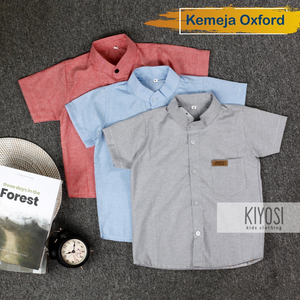KIYOSI Kemeja Oxford Polos Anak Kemeja Anak Best Seller 0-6 Tahun