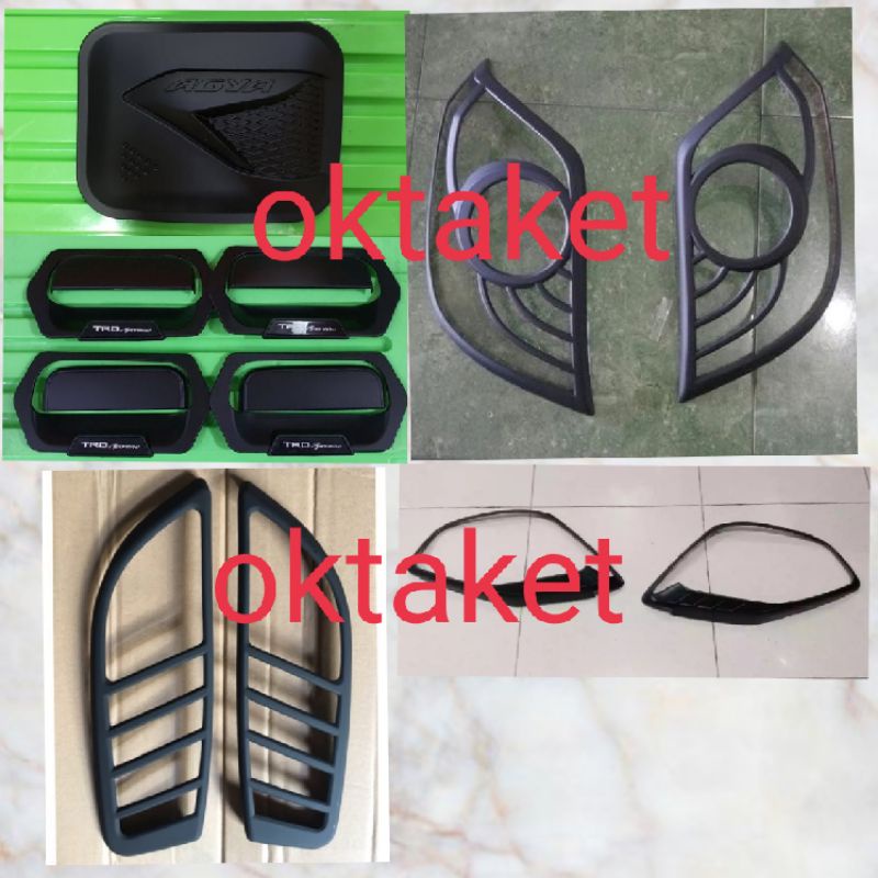 paket lengkap Agya Ayla lama 2013-2016 garnish depan belakang outer handle tank cover Exclusive Trd Sportivo hitam