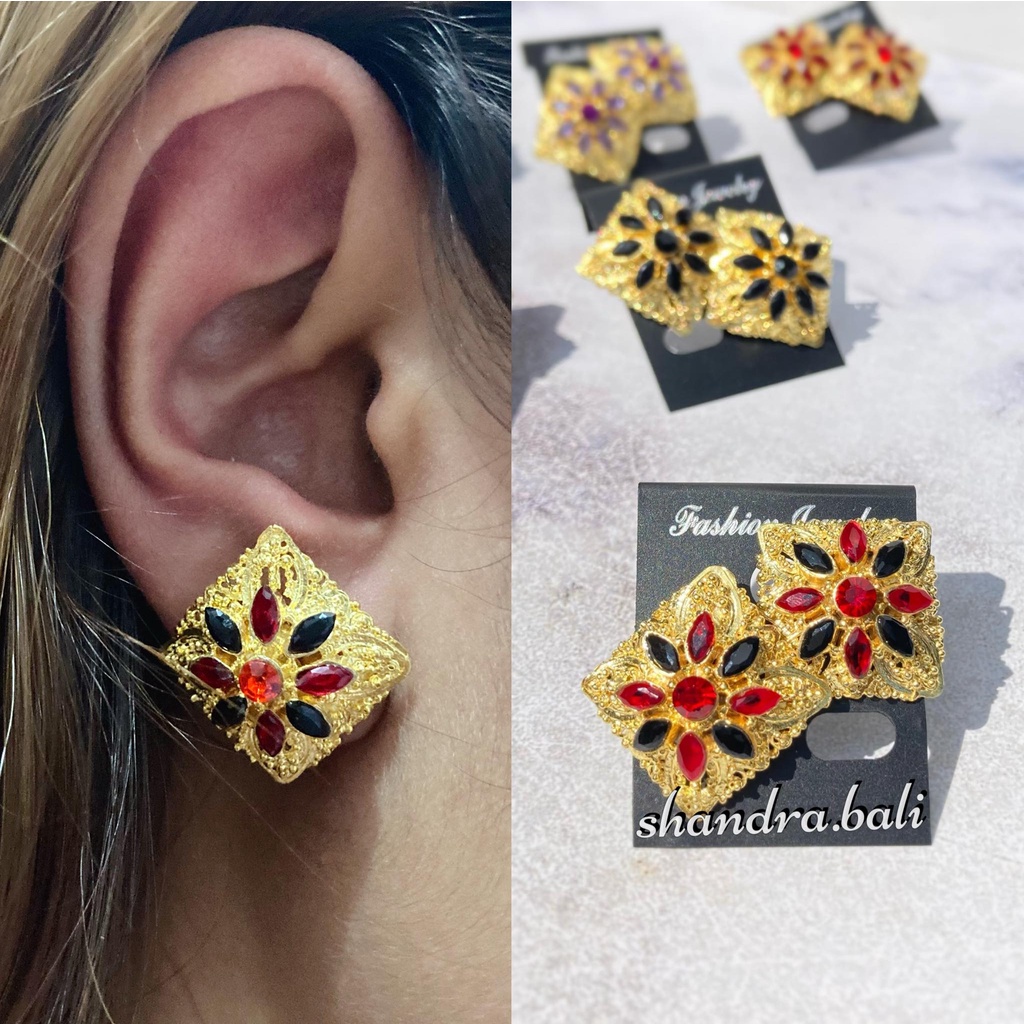 Anting Alpaka / Sumpel Yuna Aksesoris Perhiasan Kebaya Bali Subeng