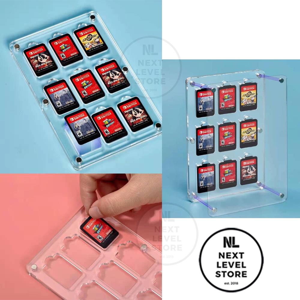 Magnetic Game Card Storage Box Acrylic Clear for Nintendo Switch Games