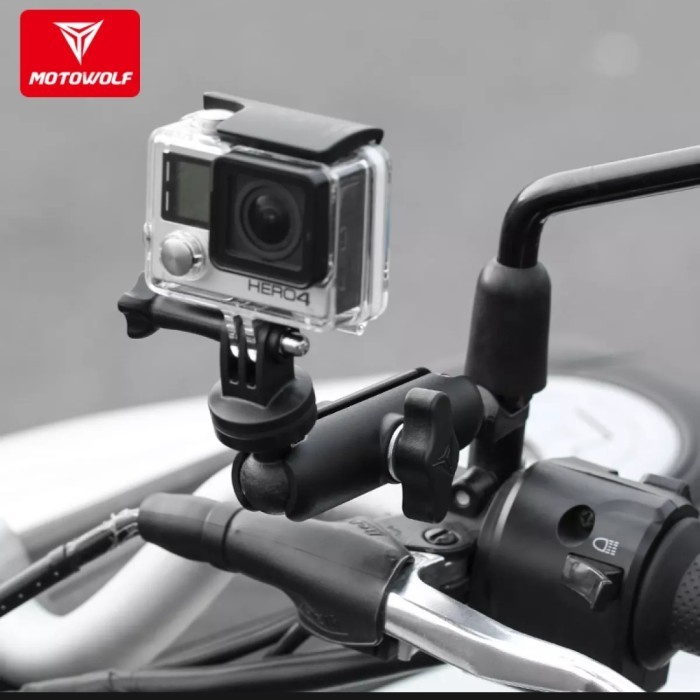 Breket Holder motor CAMERA GO PRO motowolf original