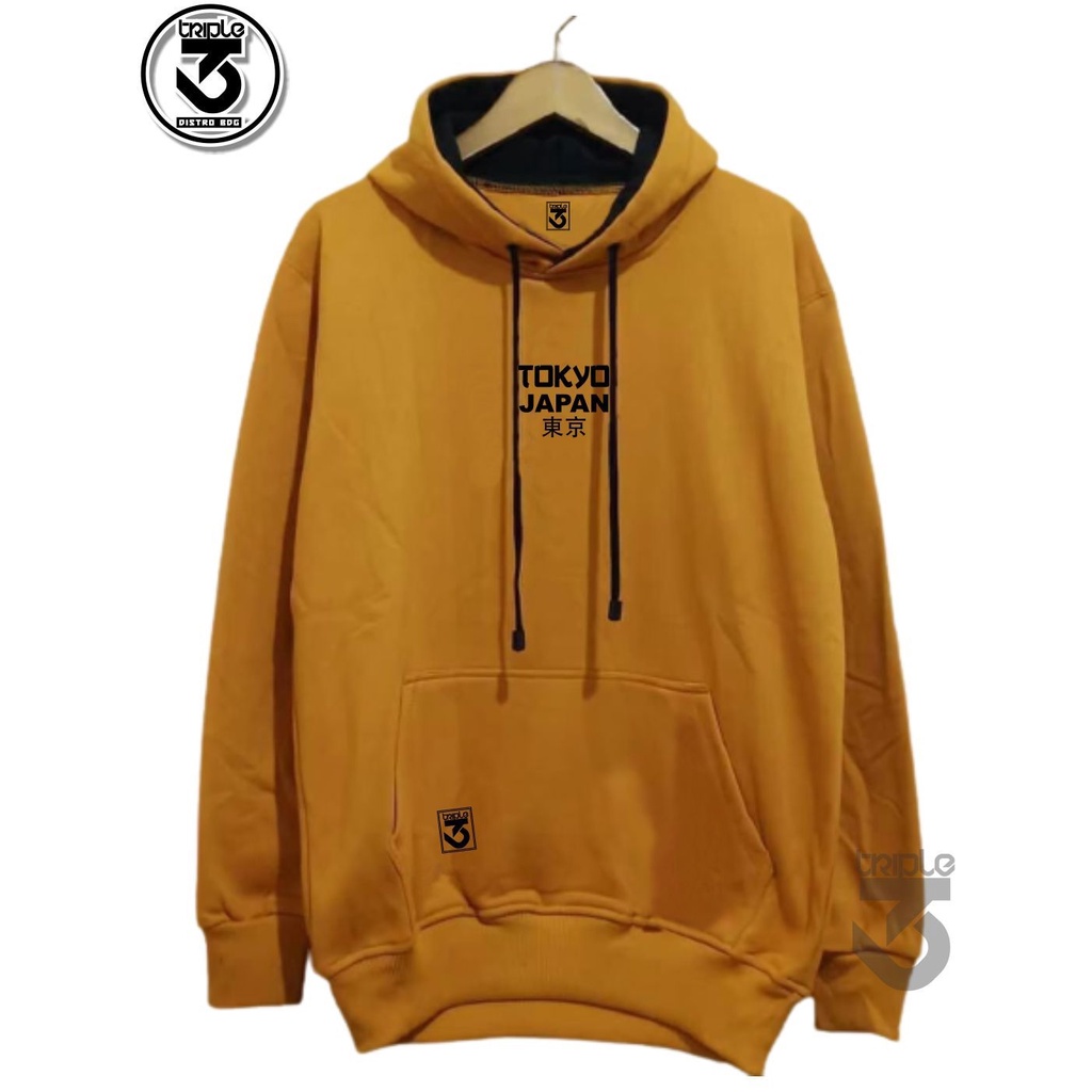 hoodie cowok distro original premium pria dan wanita 333distro warna kuning kunyit tokyo japan 15