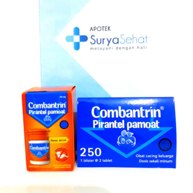 Combantrin Tablet 250mg / Sirup rasa Jeruk 125mg 10ml- Combantrin Suspensio