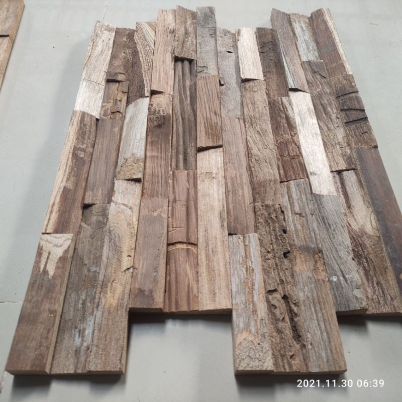Dinding Kayu Jati Wood Panel Kulitan Dekorasi Ruangan