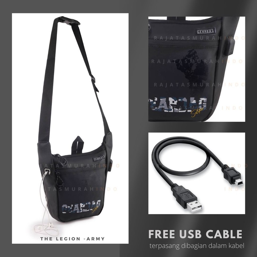 Tas Selempang Pria / Wanita GEAR BAG 13128 - THE LEGION 2 IN 1 PORT SLINGBAG