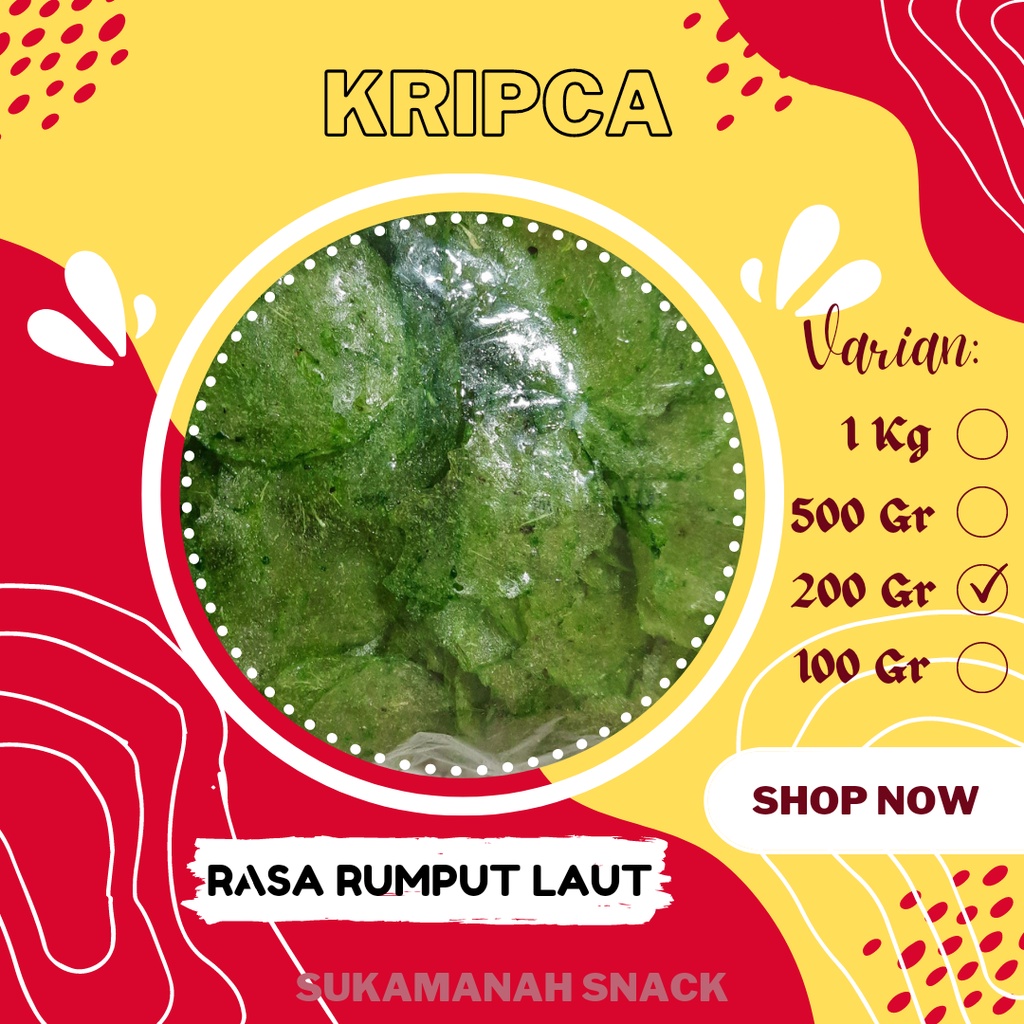 

kripca 200 gram / pikca snack rumput laut / keripik kaca