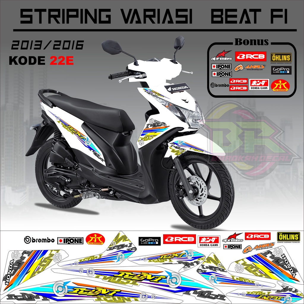 Striping Beat Fi 2013-2016 Stiker Lis Motor Beat Variasi kode 22