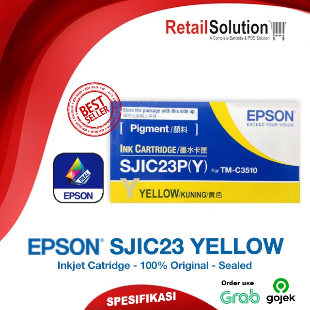 Cartridge Epson TM-C3510 / TMC3510 Original - SJIC23 / SJIC23P Yellow